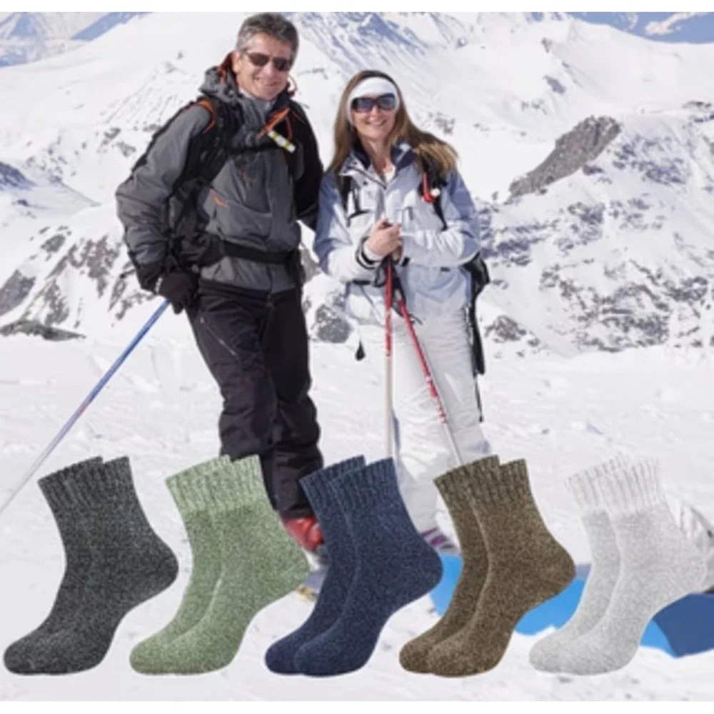 Unisex Outdoor Mid-Calf Hiking Socks Winter 7-12 Multi Colors Ant-Blister 5pk